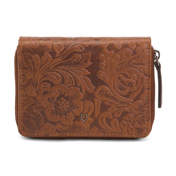 WILD WEST Leather Medium Zip Around Wallet - Picture 1 of 3